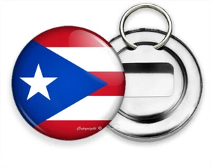 PUERTO RICO FLAG STAR STRIPES SYMBOL EMBLEM NEW BEER SODA BOTTLE OPENER KEYCHAIN - Picture 1 of 1