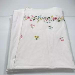vintage utica mohawk flat sheet twin floral edge cotton percale mcm retro - Picture 1 of 13