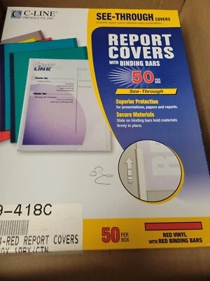 C-Line Report Covers With Binding Bars, Red, Box Has 28 - Image 1 of 2