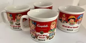 Set of (4) Campbell's Soup Co. SOUP / COFFEE CUPS / MUGS - All Different Designs - Picture 1 of 20