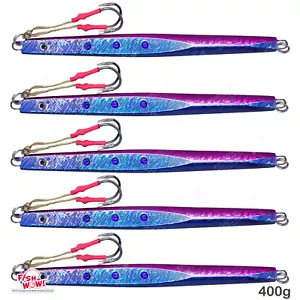 5 piezas Fish WOW 400 g Speed plantilla 14 oz Señuelo vertical cuchillo jigging azul rosa - Imagen 1 de 10