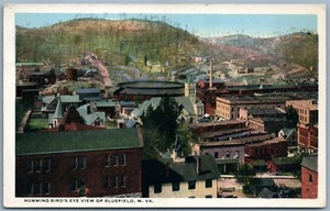 BLUEFIELD W.V. POSTAL ANTIGUA CON VISTA DE PÁJARO HUMMING - Imagen 1 de 2