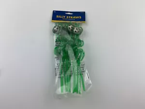 amscan soccer green silly straws birthday party event kid child sport - Picture 1 of 4