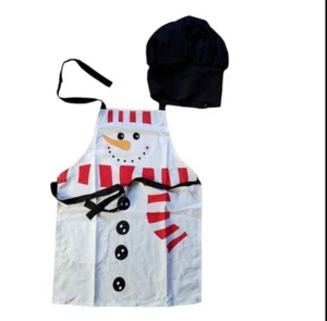 NWOT Kids Holiday Christmas Snowman Cooking Crafting Apron Set - Picture 1 of 4