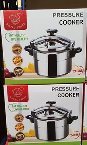 Aluminium Pressure Cooker 6/8/12/15/20/30L Quick with Lid Latch Indicator Boxed - Picture 1 of 8