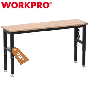 WORKPRO 72" Adjustable Workbench Garage Workbench Power Outlets 3000LBS Load MAX - Picture 1 of 12