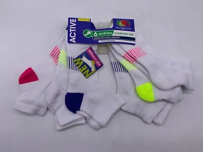 Fruit of The Loom Cool Zone White Ankles Socks-Women's Shoe Size 8-12  6 Pair - Image 1 of 3