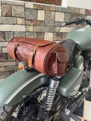 Echt Leder Werkzeugtasche Motorrad BRAUN Vordergabel Aufbewahrungstasche Satt... - Bild 1 von 4