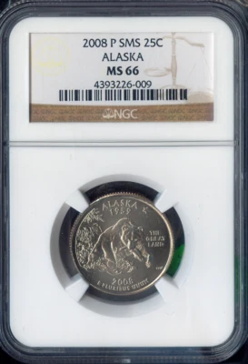 2008-P Alaska State Quarter NGC MS66 SMS Quality - Image 1 of 2