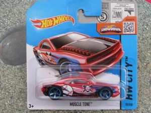 Hot Wheels 2015 #070/250 MUSCLE TONE Red HW CITY - Picture 1 of 2