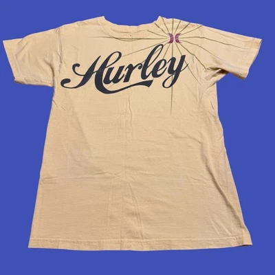 Camiseta Hurley Para Hombres Pequeña Amarilla Negra Logo Y2K Gráfico Camiseta Algodón Ajuste Premium Foto 1 de 4