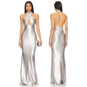 Retrofete Charity Gown Maxi Halter Neck Party Formal Gala Prom Classy Sz XS - Picture 1 of 18