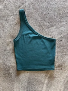 ELECTRIC BLUE Ribbed One Shoulder Stretch Tank Top Women’s Sz S EUC - Picture 1 of 6