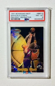 1997 Bowman's Best Preview Refractor #BBP10 Shaquille O'Neal PSA 8 - Picture 1 of 2