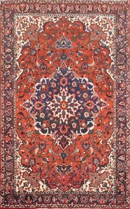 Tappeto soggiorno fatto a mano 7x10 lana ruggine medaglione tappeto classico vintage - Foto 1 di 14