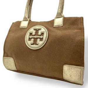 Bolso de mano Tory Burch, correa para el brazo, fieltro, cuero, marrón, dorad... - Imagen 1 de 10