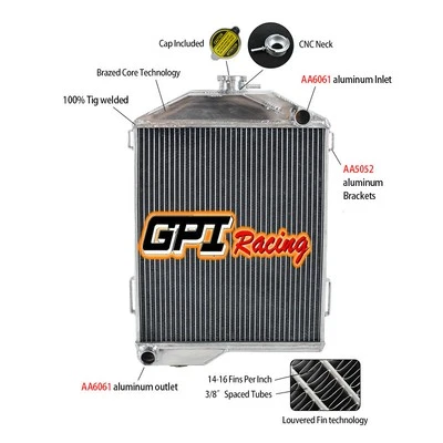 Алюминиевый радиатор для AUSTIN HEALEY 3000 1959-1967 66 65 64 63 - Изображение 1 из 4