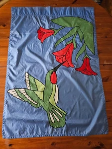 Hummingbird Garden Flag 39" x 27" with Embroidery Accents - Picture 1 of 2