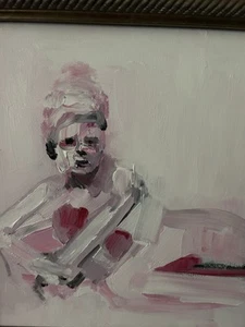 PARSONS PEOPLE Abstract Portrait Painting.  12x12. Canvas. Acrylic.  Signed. - Picture 1 of 2
