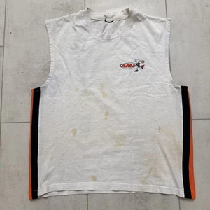 Vintage And1 Tank Top Tee Shirt Basketball White Black Orange 90s And 1 Medium - Picture 1 of 11
