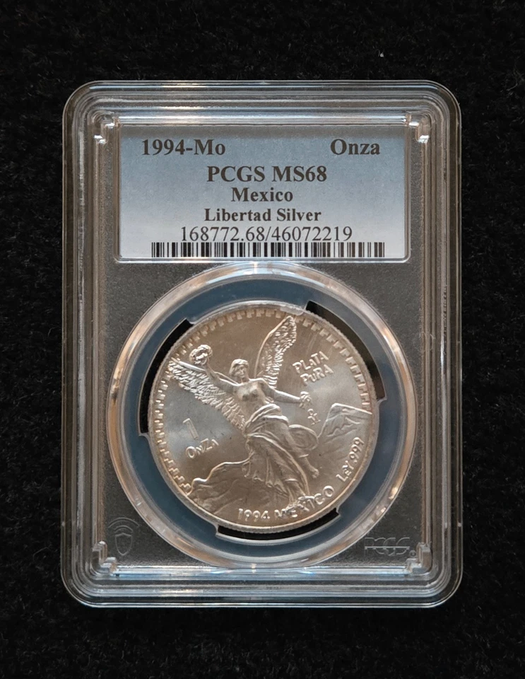 1994 Mexico 1 oz Silver Libertad MS68 PCGS - Image 1 of 2