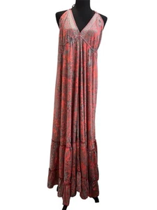 Damen Neckholder Paisley Maxikleid Mehrfarbig Gr. S | Boho Fließend Beachy - Bild 1 von 11