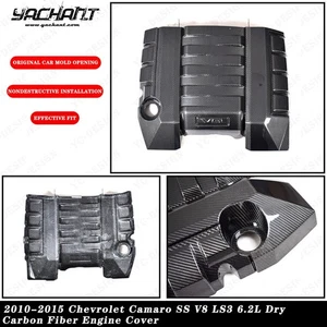 DRY CARBON Fiber Auto For 10-15 Chevrolet Camaro SS V8 LS3 6.2L Engine Cover - Picture 1 of 24