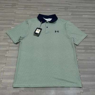 Under Armour Golf Performance 3.0 Print Polo Shirt Mens Small 1377377 Green $60 - Image 1 of 4