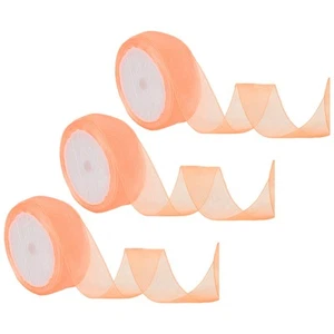 3Pcs 10Yard Sheer Organza Ribbon Decoration Gift Bow Craft Cream - Picture 1 of 5