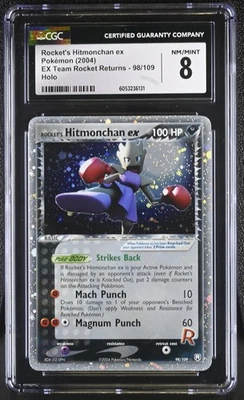 CGC 8 Rocket's Hitmonchan ex EX Team Rocket Returns 98/109 Holo Pokemon Card - Image 1 of 2