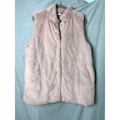 Chaleco de felpa de piel sintética Maurices rubor suave neutro sin mangas capa de invierno XL Foto 1 de 4