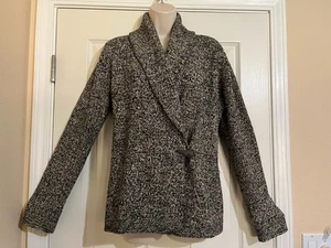 Cárdigan LRL Lauren Jeans Co Ralph Lauren Negro Beige Cuello Chal Palanca Talla M - Imagen 1 de 7