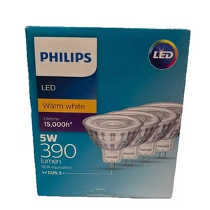 Phillips LED Warm White 5w 4x Globes GU5.3 - Picture 1 of 3