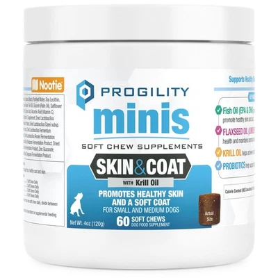 Progility Mini Skin And Coat Chews For Dogs Soft Chews Probiotics Omega 3S Foto 1 de 4