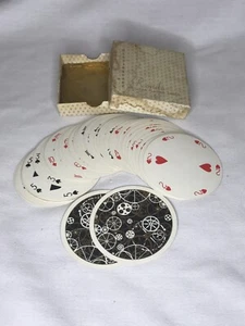 1950s Rondo Waddington Circular Playing Cards 3" Round Industrial Gear Steampunk - Picture 1 of 5