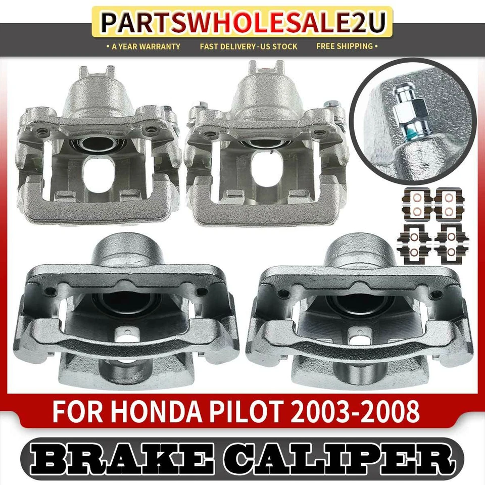 4x Pinzas de freno de disco delanteras y traseras para Honda Pilot 2003 2004-2008 con soporte Foto 1 de 4