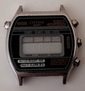VINTAGE CITIZEN DIGITAL MULTI ALARM WATCH 41- 3534 GN-4-S Repair or Parts #AA - Foto 1 di 3