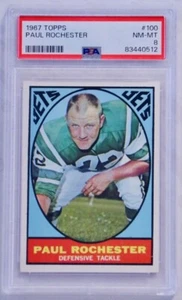 1967 Topps Paul Rochester #100 PSA 8 NM-MT New York Jets - Picture 1 of 2