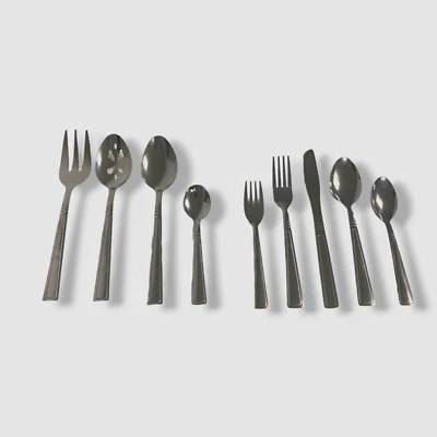 $75 Gibson Home Silver Astonshire 45-Peice Tumble Finish Flatware Set - Image 1 of 4