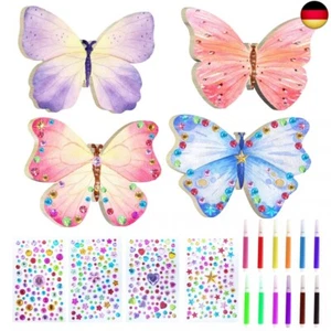 40 Stück Bastelsets für Kinder-24 Stück Schmetterling Holz mit Aquarellstift & E - Bild 1 von 7