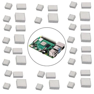 40 teiliges Kühlkörper Set für Raspberry Pi 4 Modell B 4B silber Heatsink Kit - Bild 1 von 9