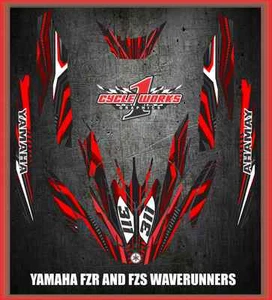 Yamaha FZR FZS GRAPHIC KIT WAVERUNNER JET SKI SEMI CUSTOM GRAPHICS KIT FLOW4 - Picture 1 of 1