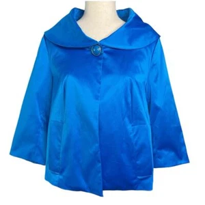 Neu mit Etikett Chadwicks Cropped Swing Jacke, 3/4 Arm, royalblau, Größe 8, Cape, Bolero - Bild 1 von 14