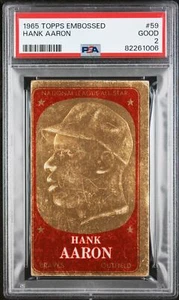 1965 Topps en relieve #59 Hank Aaron PSA 2 Milwaukee Braves Hof - Imagen 1 de 2