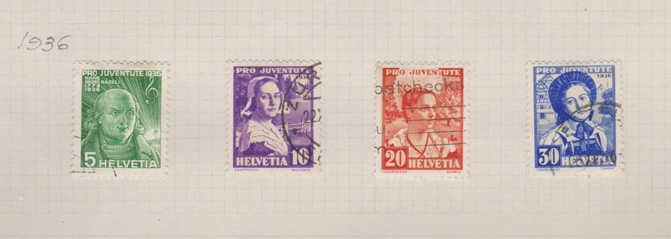 SWITZERLAND  Scott B81-84 1936 semi-postal set used - Image 1 of 1