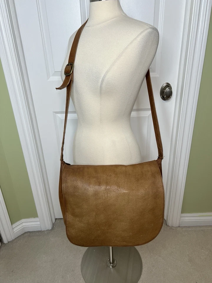 Wilson Leather Vintage Messenger Saddle Bag Crossbody Flap Brown Leather - Image 1 of 4