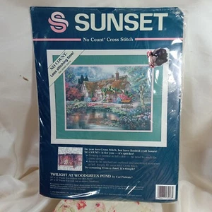 CROSS STITCH KIT 1994 NO COUNT Sunset*Twilight at Woodgreen Pond*   - Picture 1 of 6