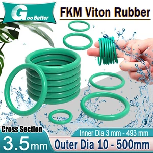 3.5mm Cross Section O Rings FKM Fluorine rubber 3mm-493mm ID Oil Resistant Seals - Picture 1 of 231