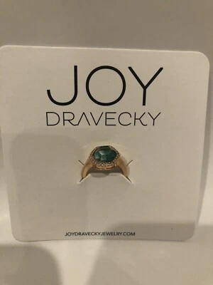 Anillo Joy Dravecky Chloe Circonita Cúbica Verde Chapado en Oro Tallas 6-8 Joyería Nuevo Foto 1 de 3
