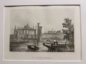 ANTIQUARISCH STAHLSTICH 1847 France Paris Le Vieux Louvre Sammlung Illustration - Bild 1 von 10